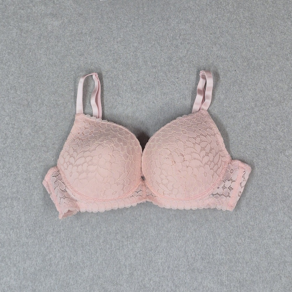 Hush Intimates Women Bra 36C Pink Padded Underwired Lace Strap